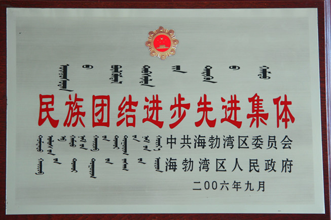 2006年烏海市民族團(tuán)結(jié)進(jìn)步先進(jìn)集體