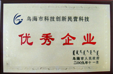 2009年烏海市科技創(chuàng)新民營(yíng)科技優(yōu)秀企業(yè)